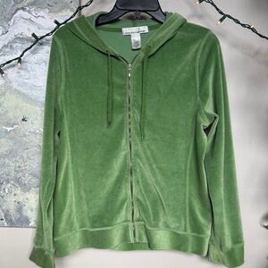Y2K Green Velour Hoodie